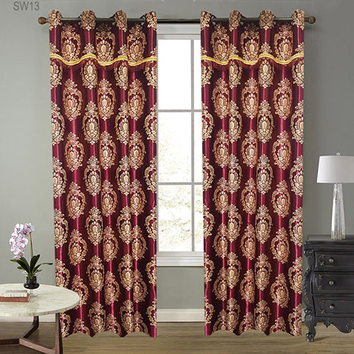 Elegent Leather Curtains Blackout ( 2 Curtain Set )