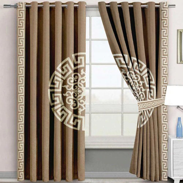 Luxury Velvet Splendid Curtains Blackout – Mouse Brown & Beige