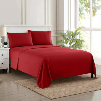 Soft Cozy Pure Velvet Flat Bed Sheet Red