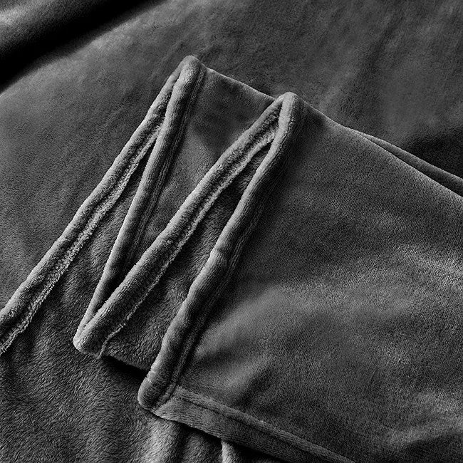 Flannel Fleece Blanket-Dark Grey