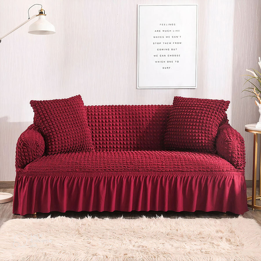 Bubble Sofa Cover Maroon ( Turkish Style )