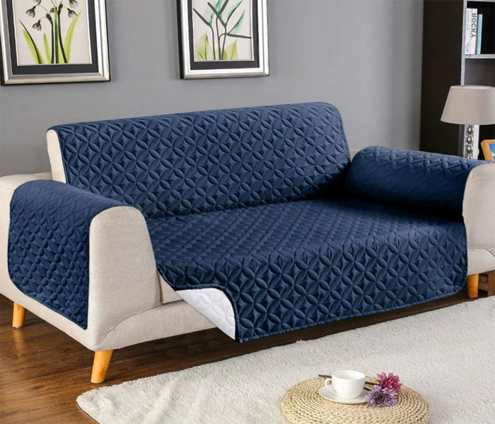Ultrasonic Quilted Sofa Runner Blue