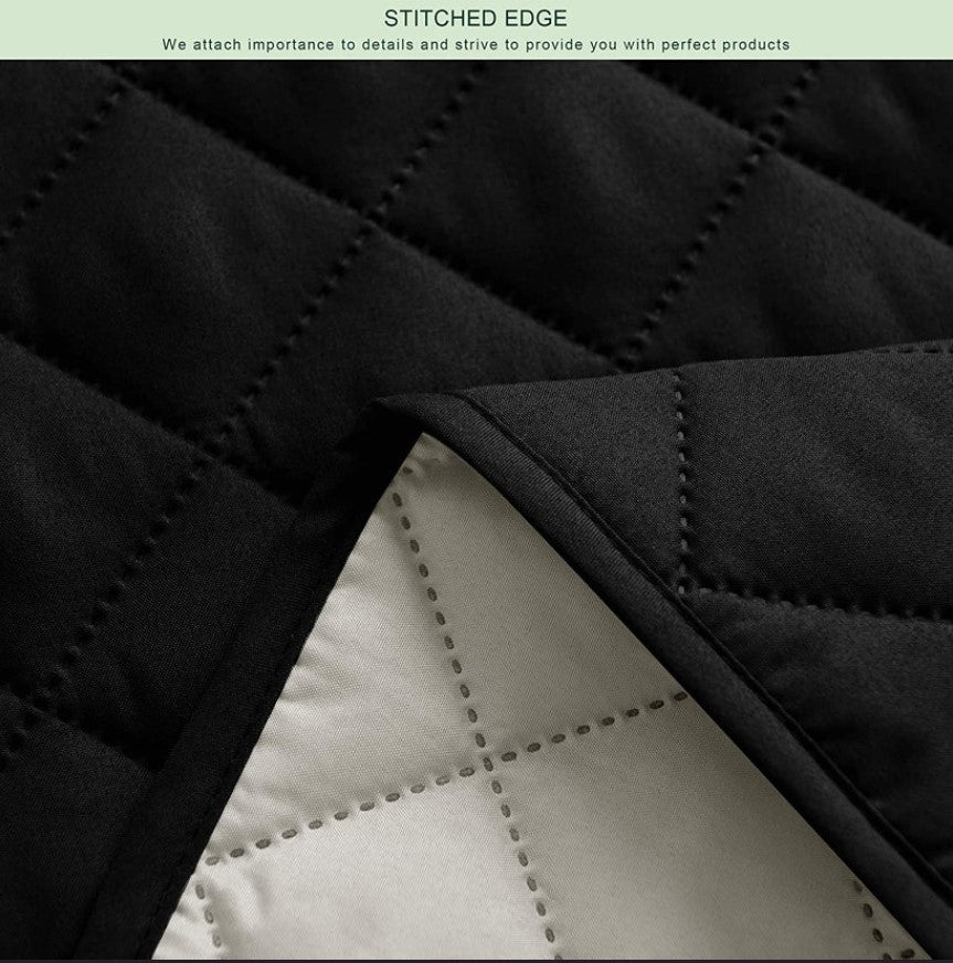 Waterproof Cotton Quilted Sofa Cover – Sofa Runners – Black