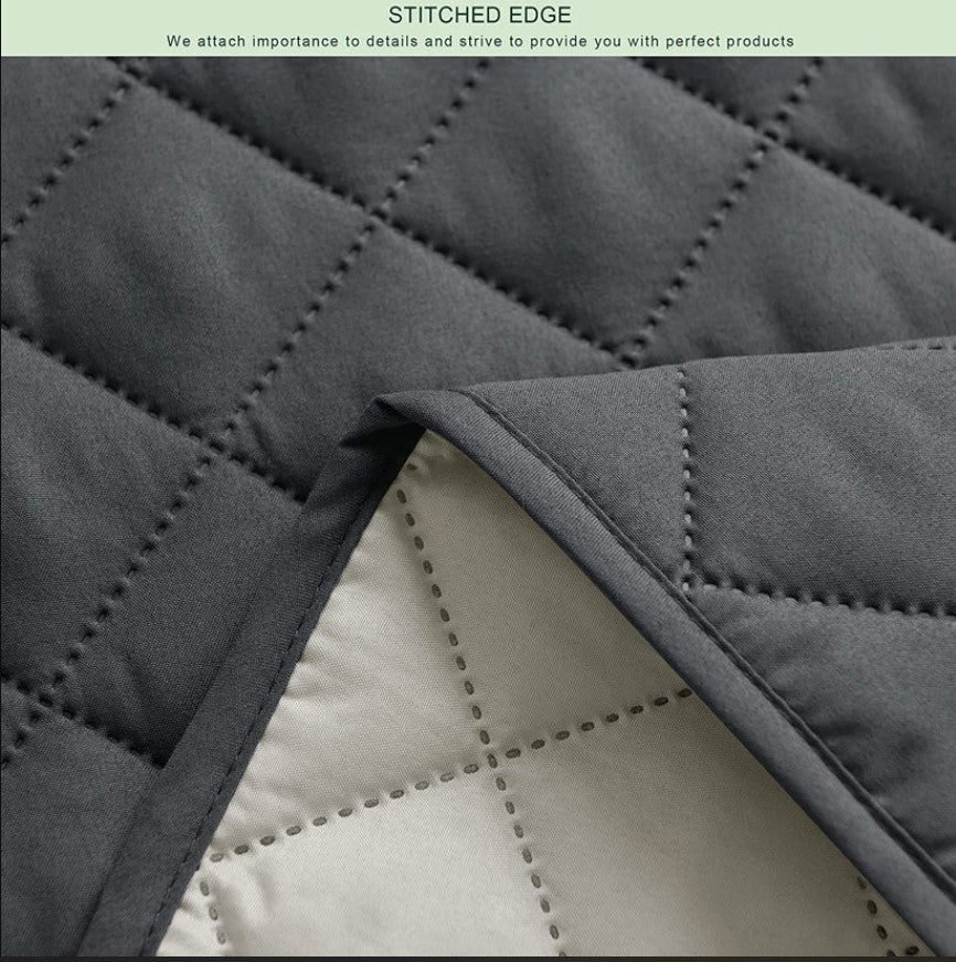Waterproof Cotton Quilted Sofa Cover – Sofa Runners – Grey